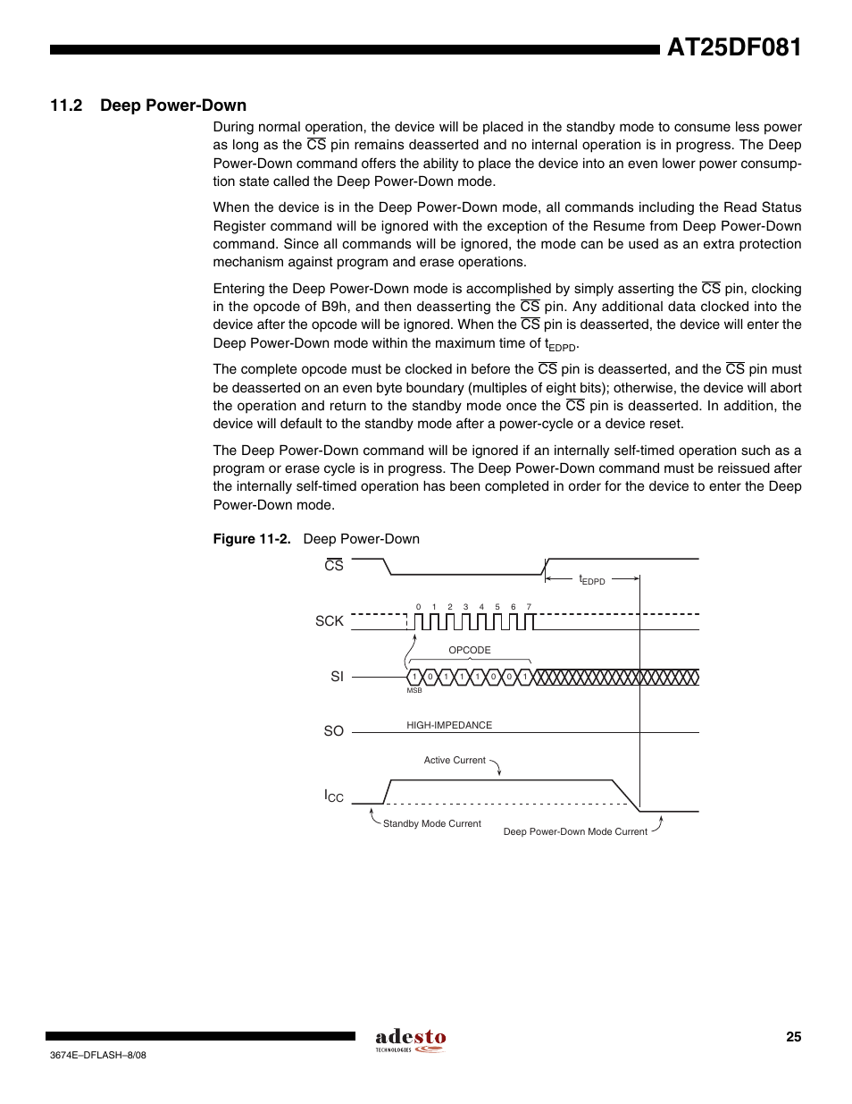 2 deep power-down | Rainbow Electronics AT25DF081 User Manual | Page 25 / 38