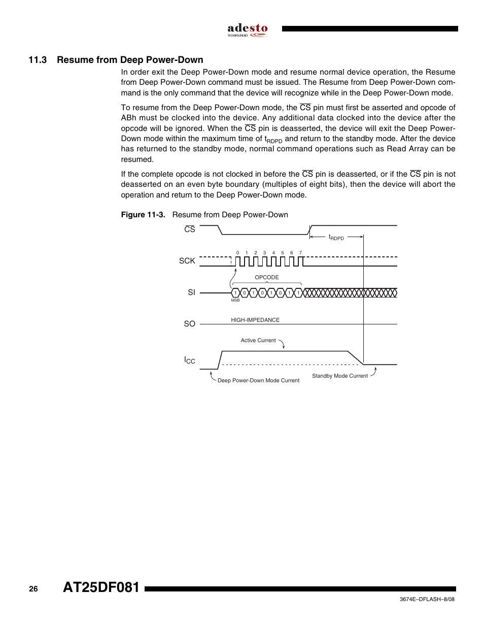 3 resume from deep power-down | Rainbow Electronics AT25DF081 User Manual | Page 26 / 38