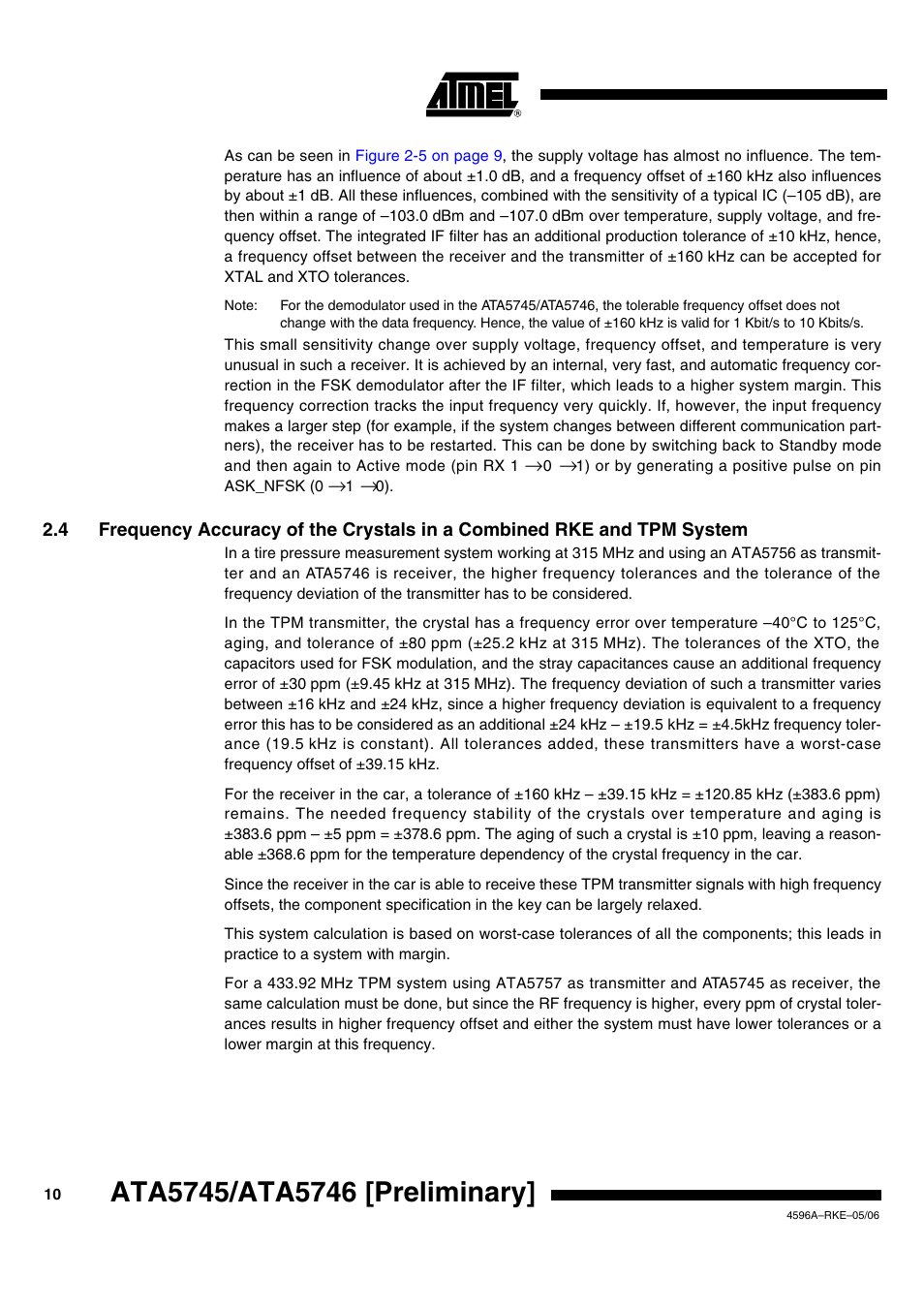 Rainbow Electronics ATA5746 User Manual | Page 10 / 43