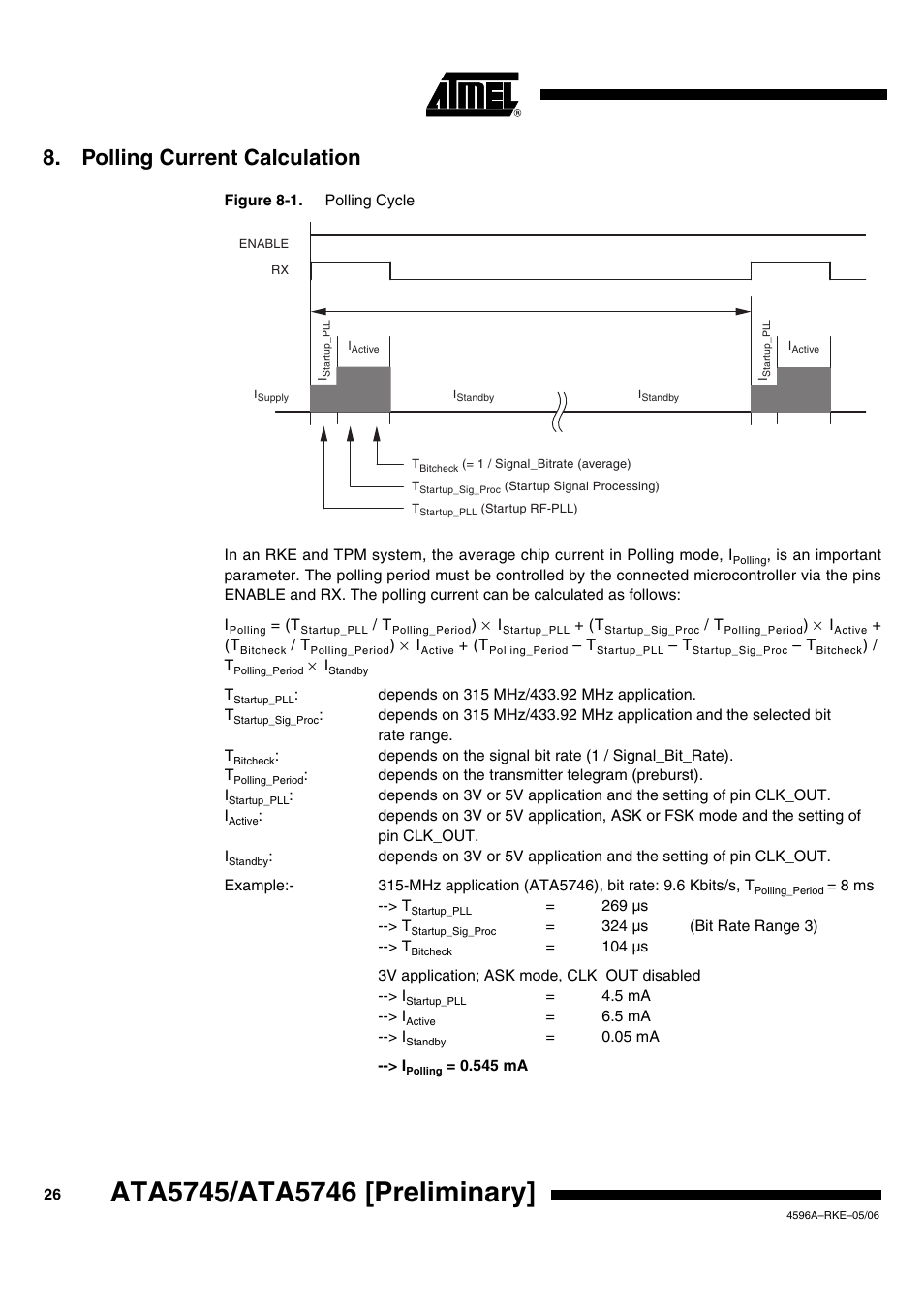 Polling current calculation | Rainbow Electronics ATA5746 User Manual | Page 26 / 43