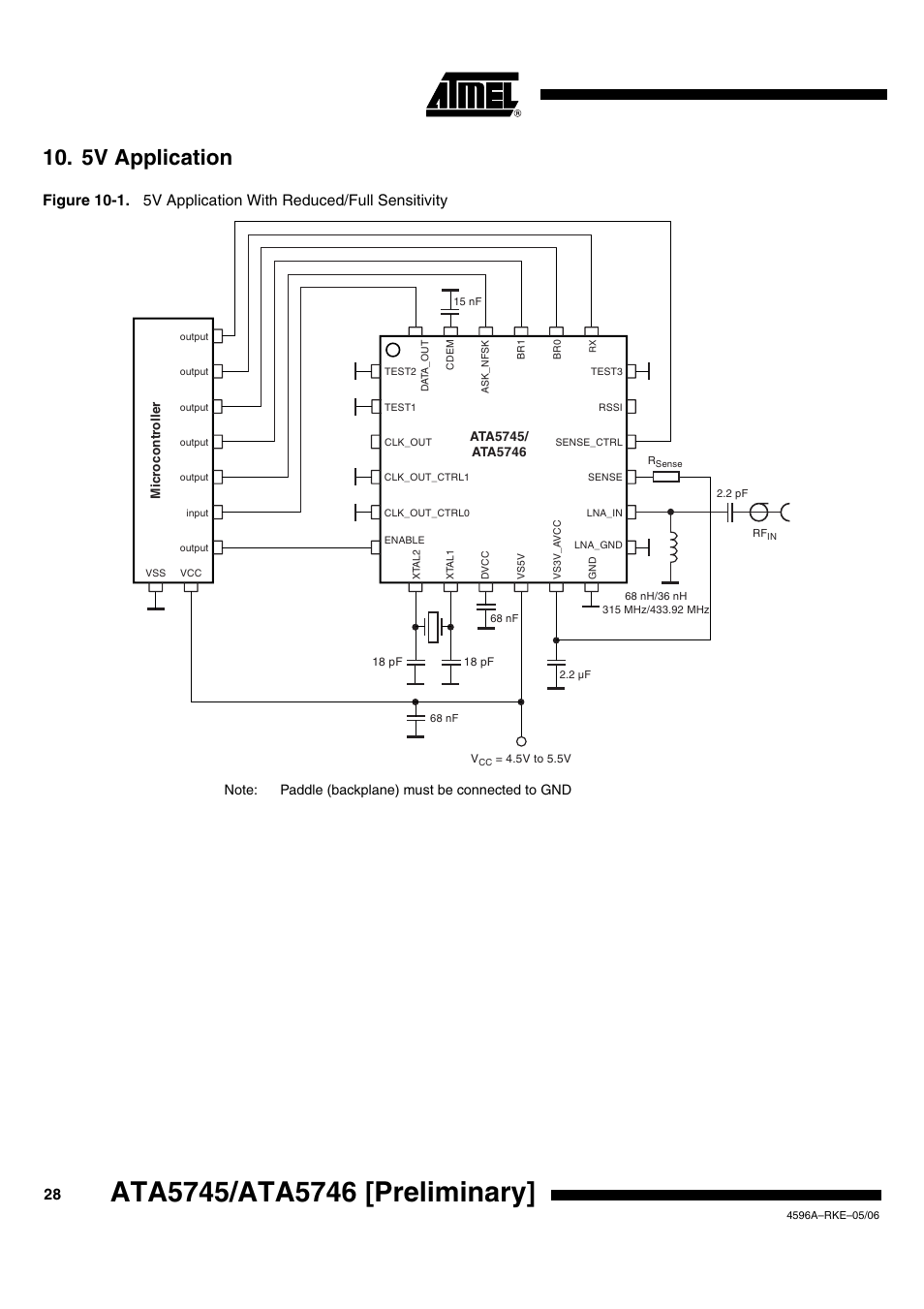 Vs3v_avcc (see, 5v application | Rainbow Electronics ATA5746 User Manual | Page 28 / 43