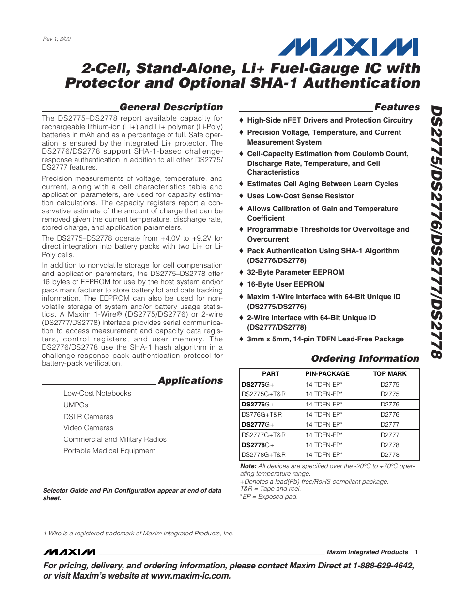 Rainbow Electronics DS2778 User Manual | 45 pages