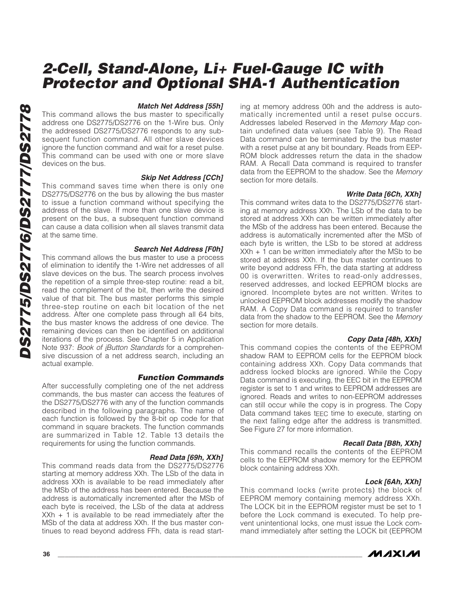 Rainbow Electronics DS2778 User Manual | Page 36 / 45