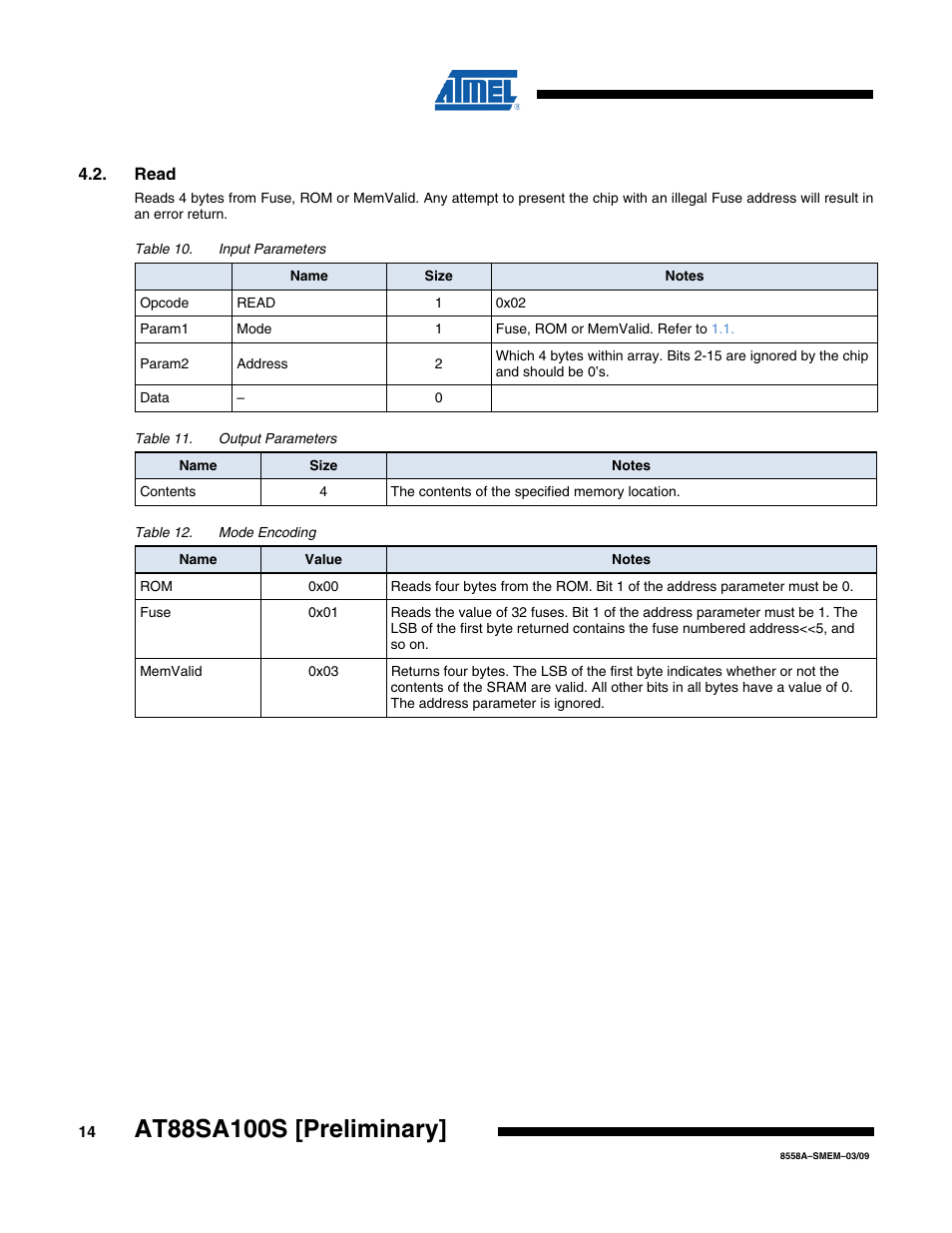 Read | Rainbow Electronics AT88SA100S User Manual | Page 14 / 21