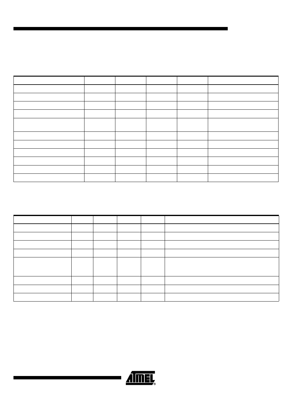 Synthesizer specification, Receiver specification | Rainbow Electronics AT86RF211 User Manual | Page 43 / 48
