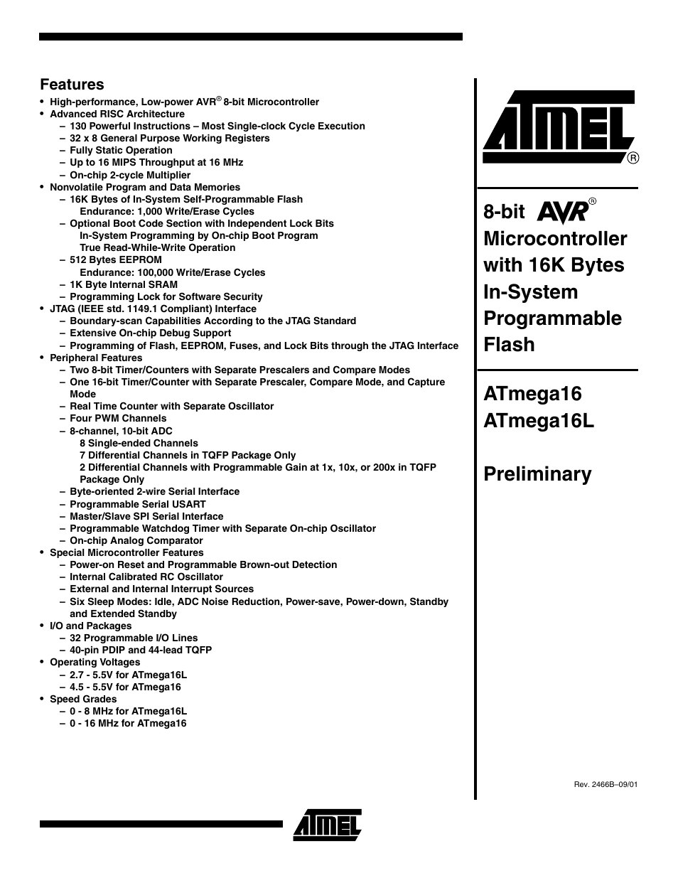 Rainbow Electronics ATmega64L User Manual | 298 pages