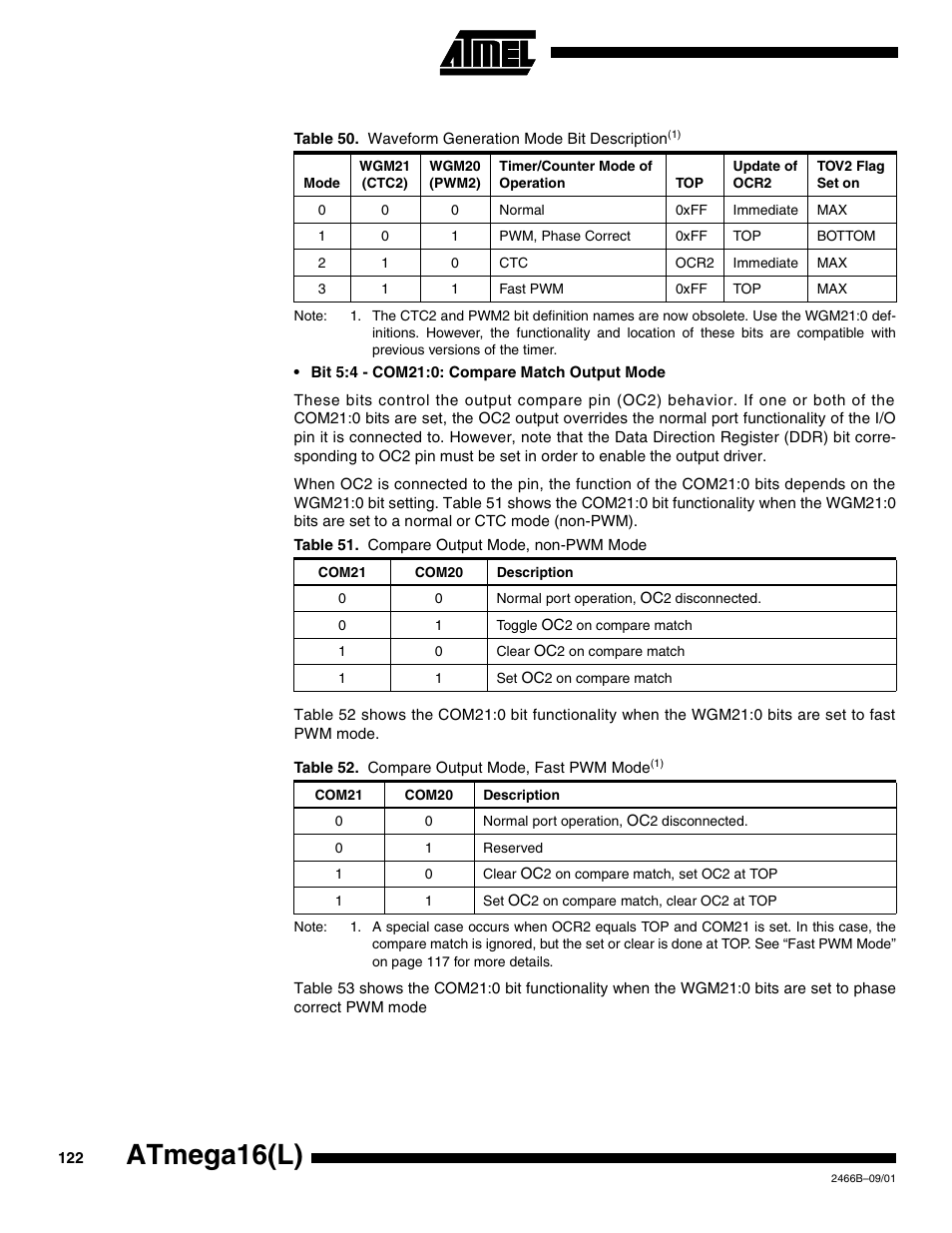 Atmega16(l) | Rainbow Electronics ATmega64L User Manual | Page 122 / 298