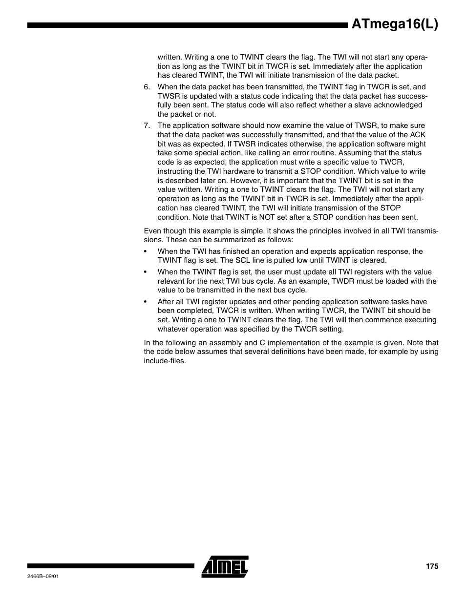 Atmega16(l) | Rainbow Electronics ATmega64L User Manual | Page 175 / 298