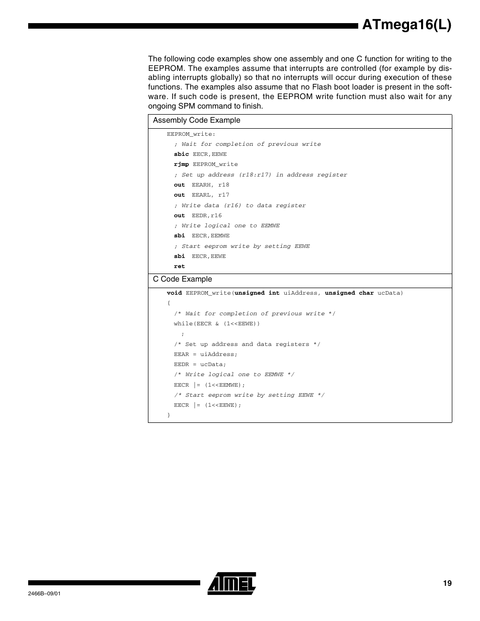 Atmega16(l) | Rainbow Electronics ATmega64L User Manual | Page 19 / 298