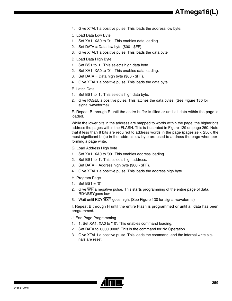 Atmega16(l) | Rainbow Electronics ATmega64L User Manual | Page 259 / 298