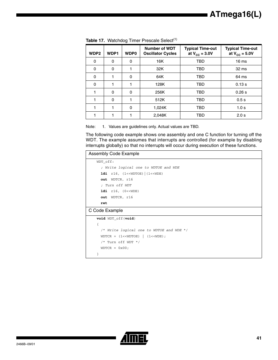 Atmega16(l) | Rainbow Electronics ATmega64L User Manual | Page 41 / 298