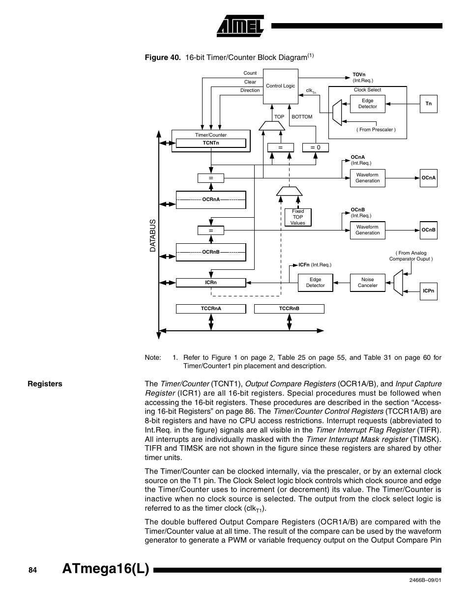 Registers, Atmega16(l) | Rainbow Electronics ATmega64L User Manual | Page 84 / 298