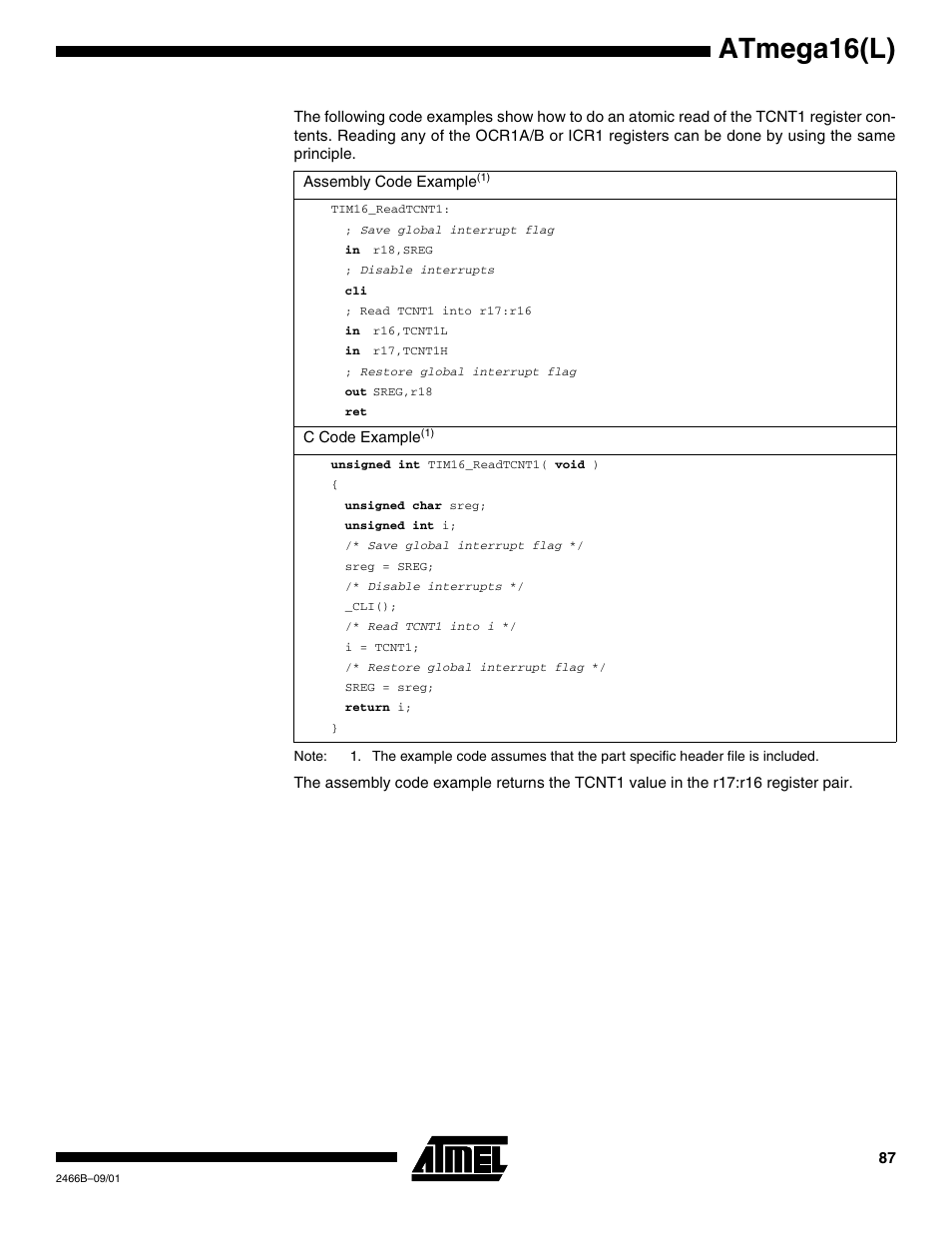 Atmega16(l) | Rainbow Electronics ATmega64L User Manual | Page 87 / 298