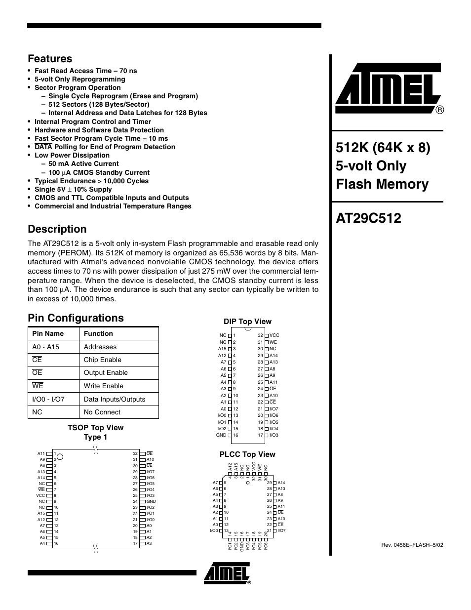 Rainbow Electronics AT29C512 User Manual | 18 pages