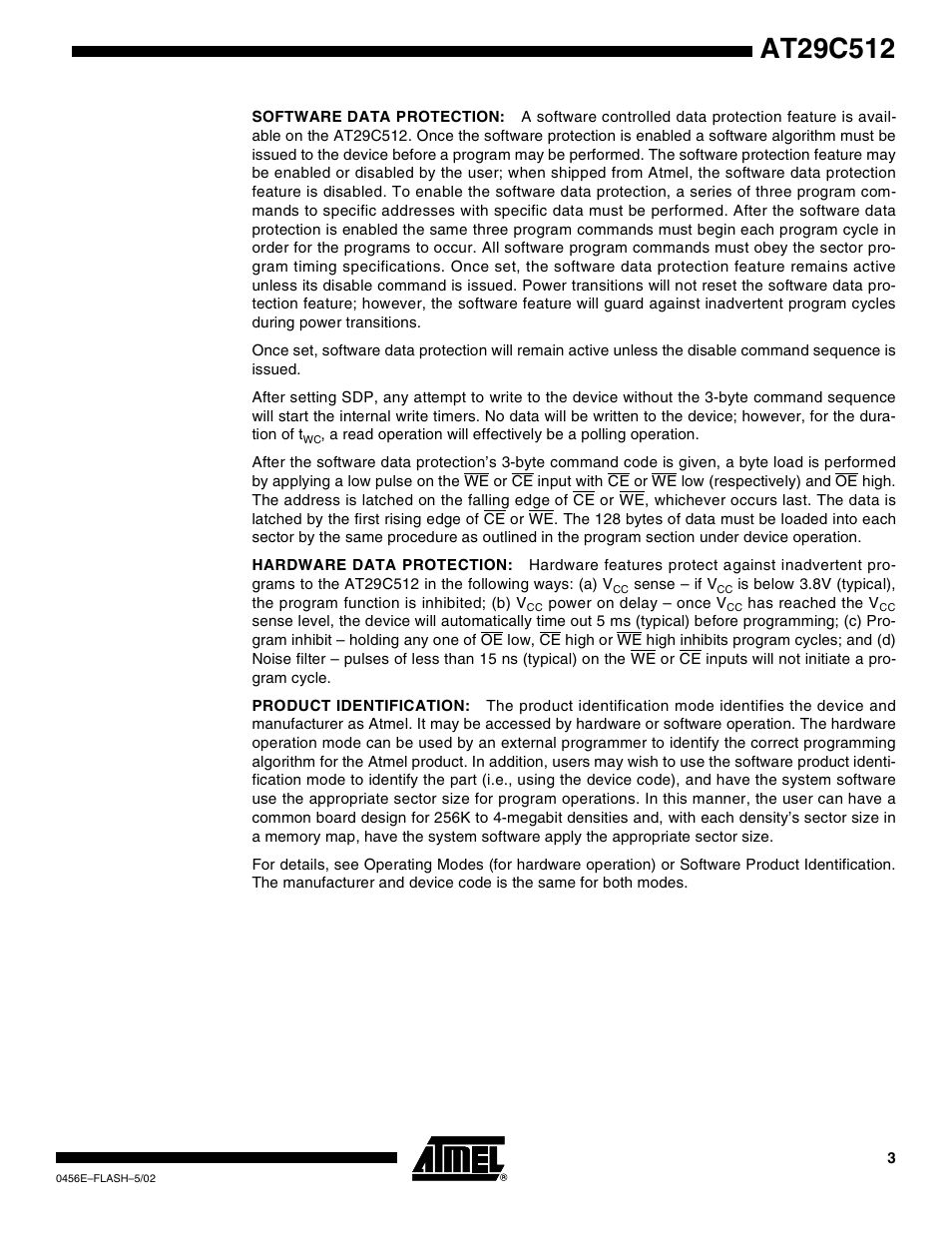 Rainbow Electronics AT29C512 User Manual | Page 3 / 18