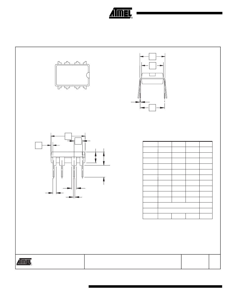 Packaging information, 8p3 – pdip, Top view side view end view | Rainbow Electronics AT25040 User Manual | Page 16 / 18