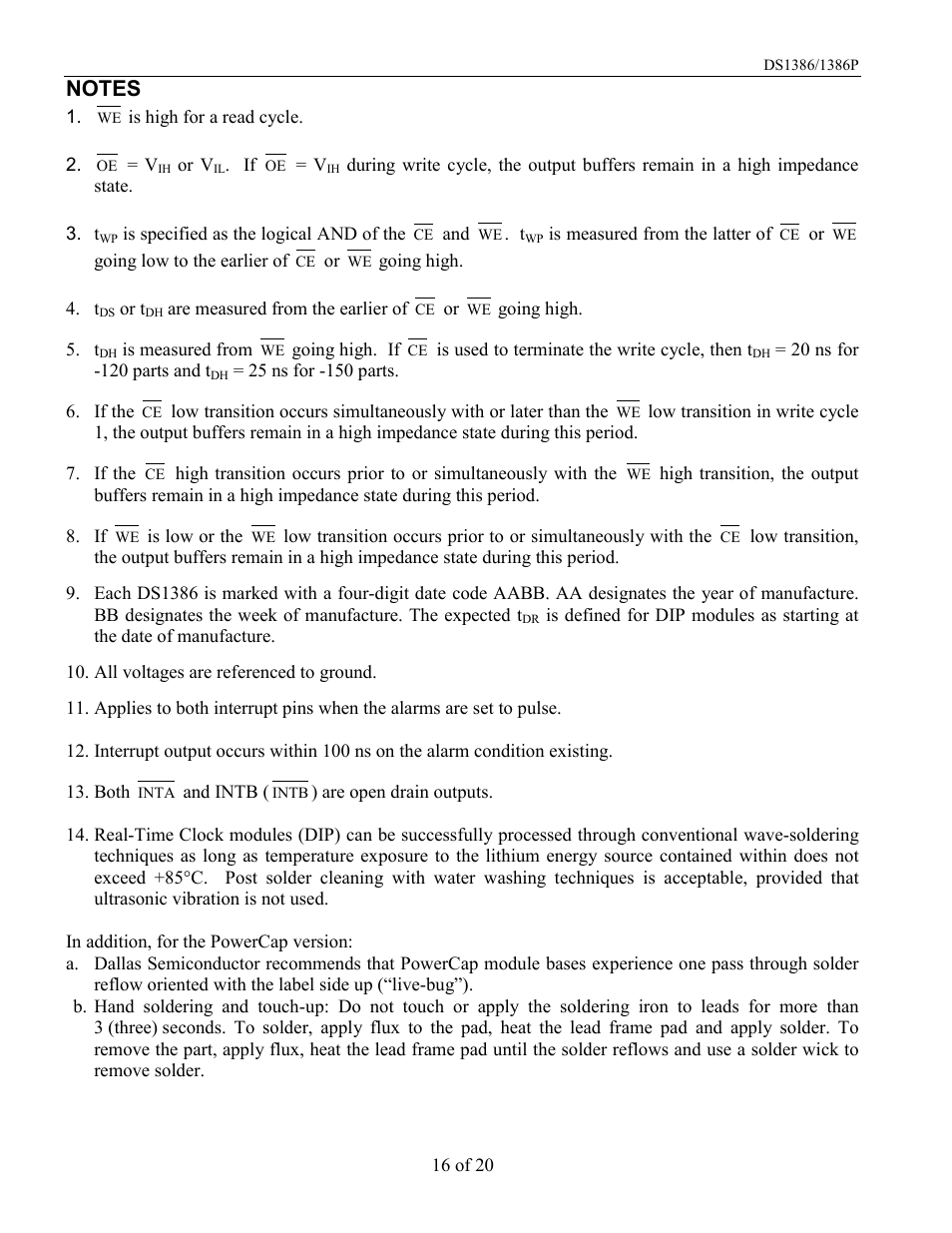 Rainbow Electronics DS1386 User Manual | Page 16 / 20