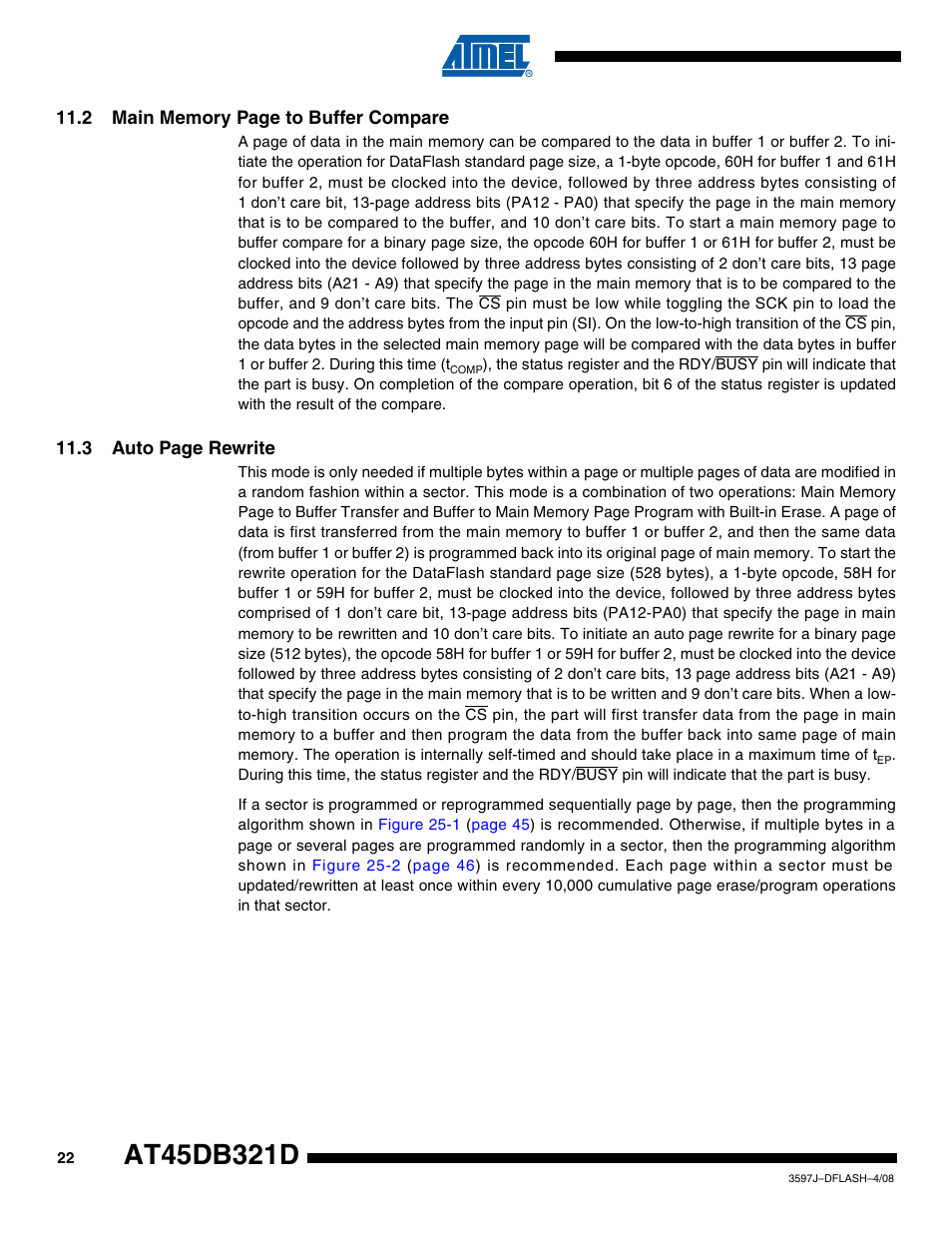 Rainbow Electronics AT45DB321D User Manual | Page 22 / 54
