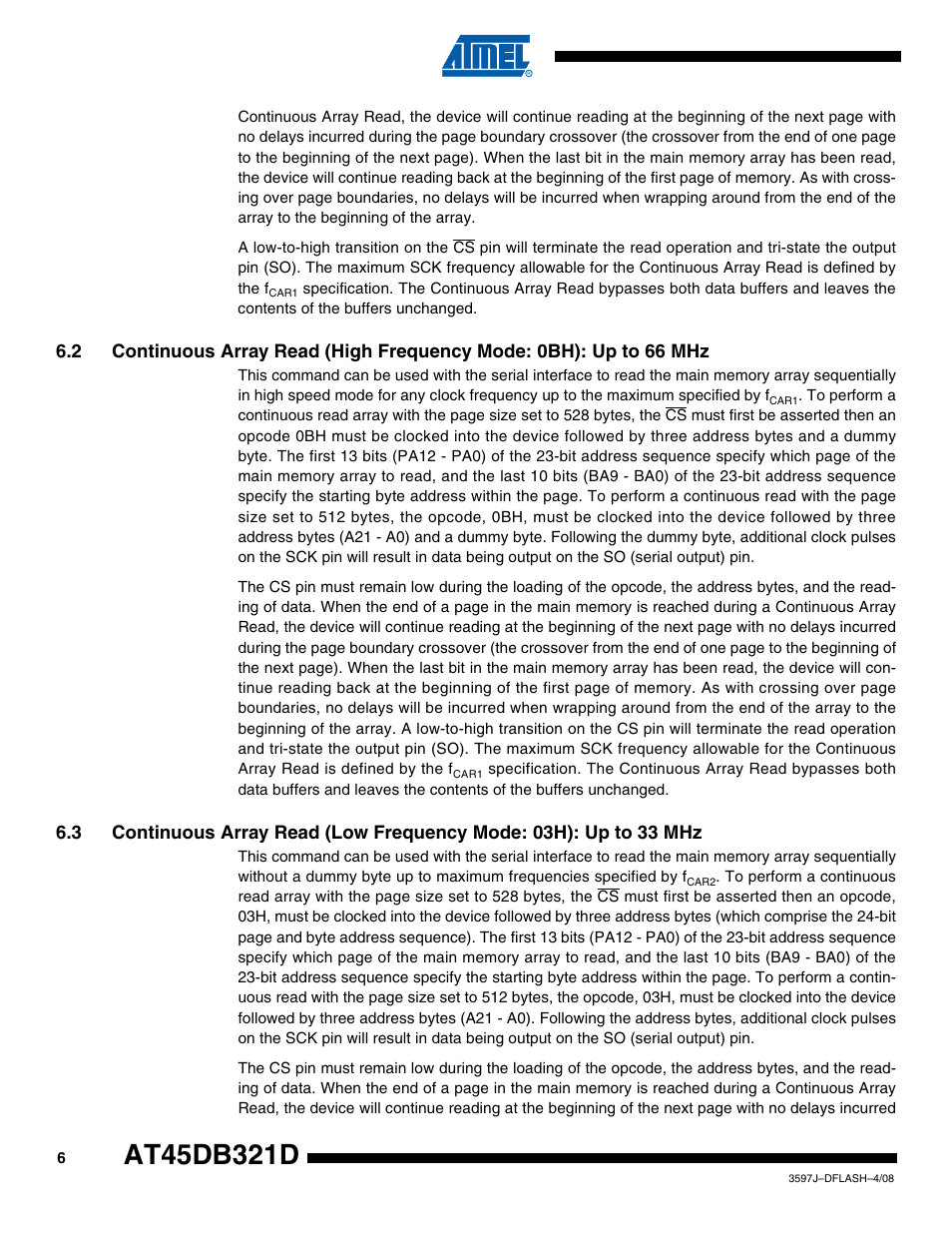 Rainbow Electronics AT45DB321D User Manual | Page 6 / 54