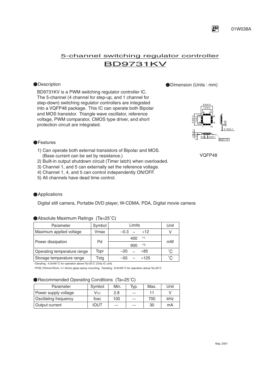 Rainbow Electronics BD9731KV User Manual | 2 pages