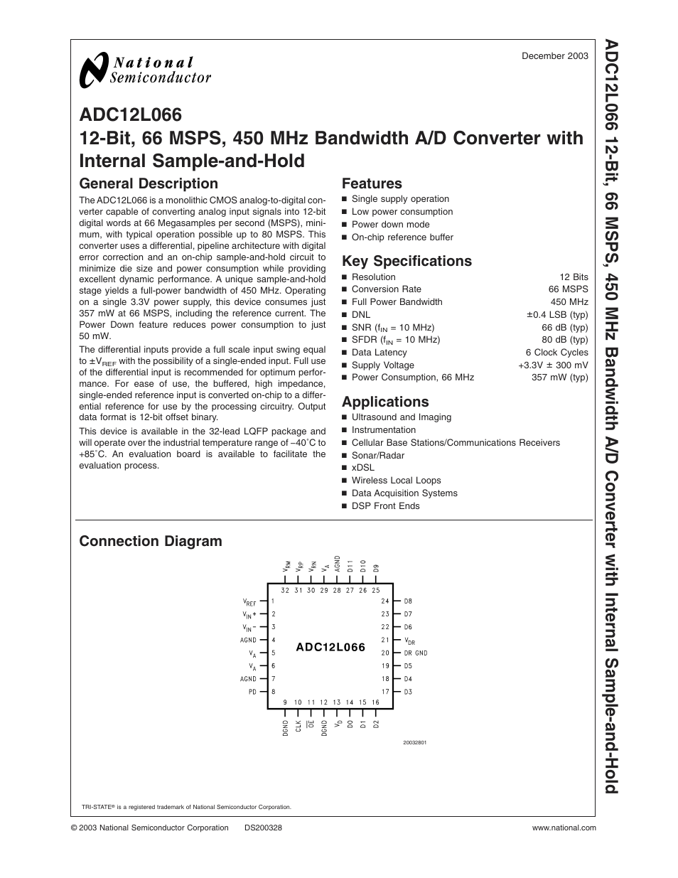 Rainbow Electronics ADC12L066 User Manual | 27 pages