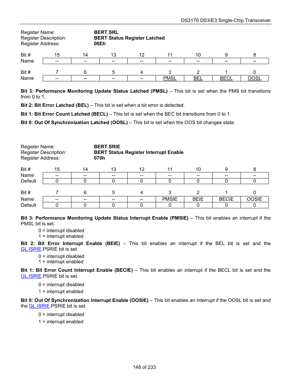 Bert.srl, Bert.srie | Rainbow Electronics DS3170 User Manual | Page 148 / 233