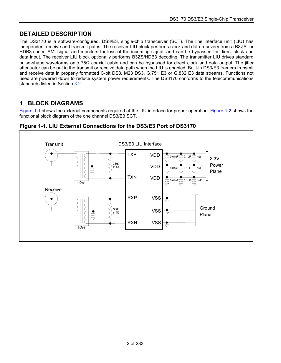 Block diagrams, Detailed description, 1 block diagrams | Rainbow Electronics DS3170 User Manual | Page 2 / 233