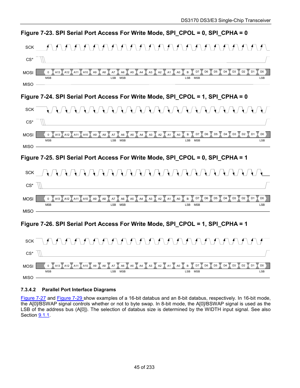 Parallel port interface diagrams | Rainbow Electronics DS3170 User Manual | Page 45 / 233