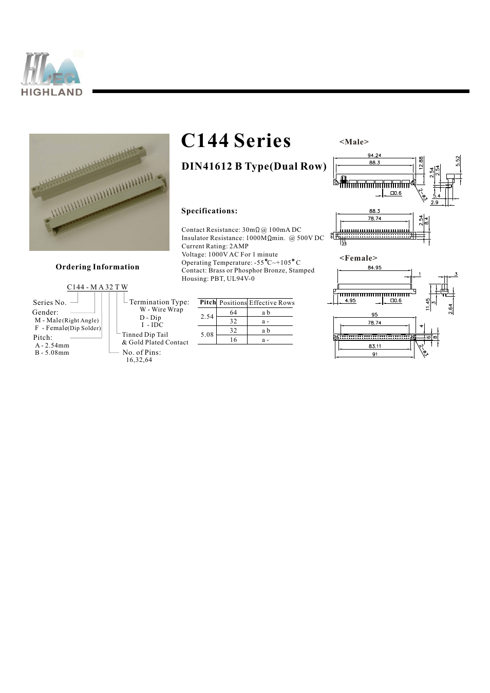 Rainbow Electronics C144 Series User Manual | 1 page