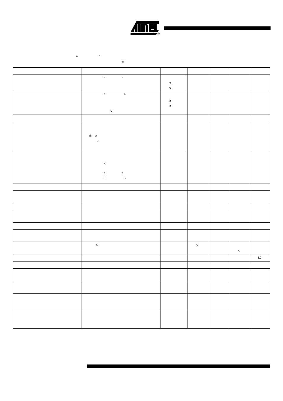 Atar862-8, Electrical characteristics (continued) | Rainbow Electronics ATAR862-8 User Manual | Page 12 / 106