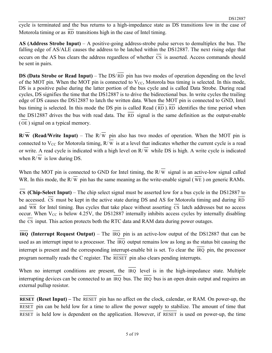 Rainbow Electronics DS12887 User Manual | Page 5 / 19