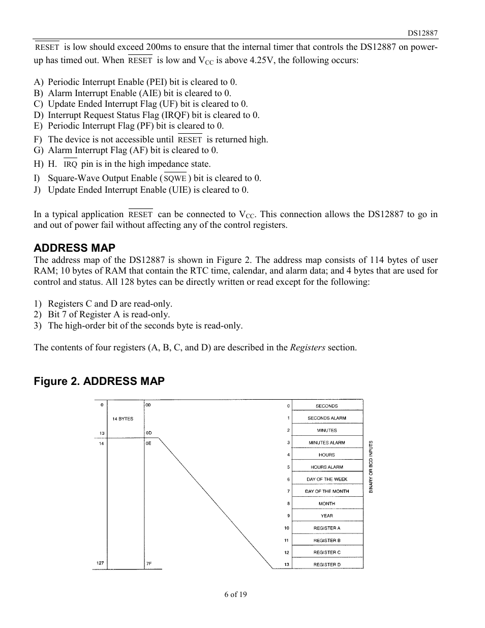 Address map, Figure 2. address map | Rainbow Electronics DS12887 User Manual | Page 6 / 19