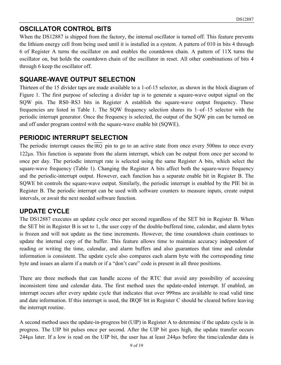 Rainbow Electronics DS12887 User Manual | Page 9 / 19