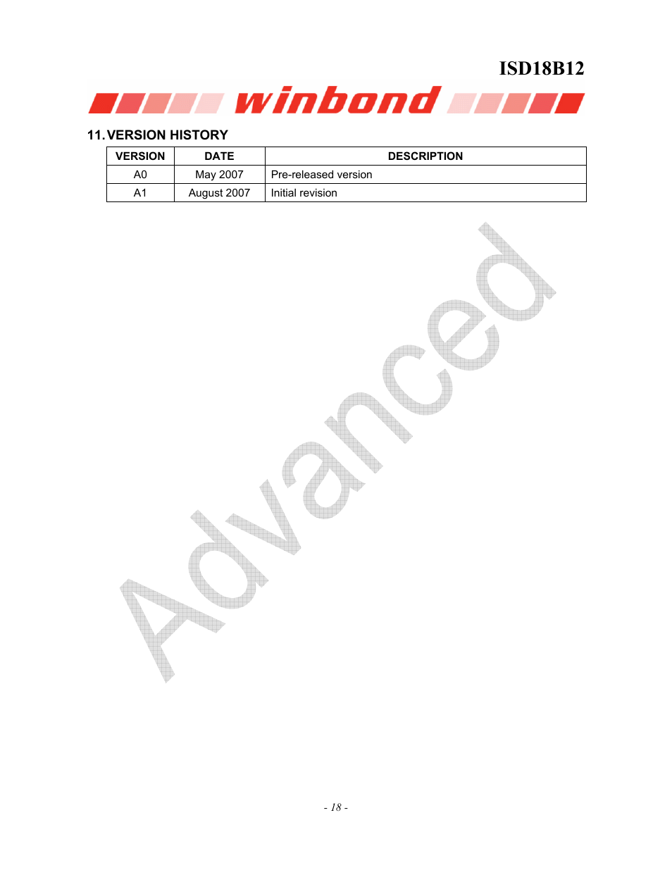 Isd18b12 | Rainbow Electronics ISD18B12 User Manual | Page 18 / 19
