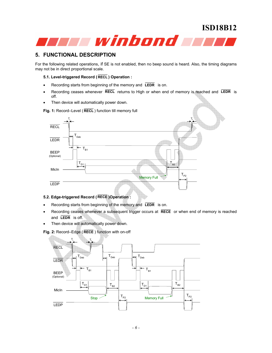 Isd18b12, Functional description | Rainbow Electronics ISD18B12 User Manual | Page 6 / 19