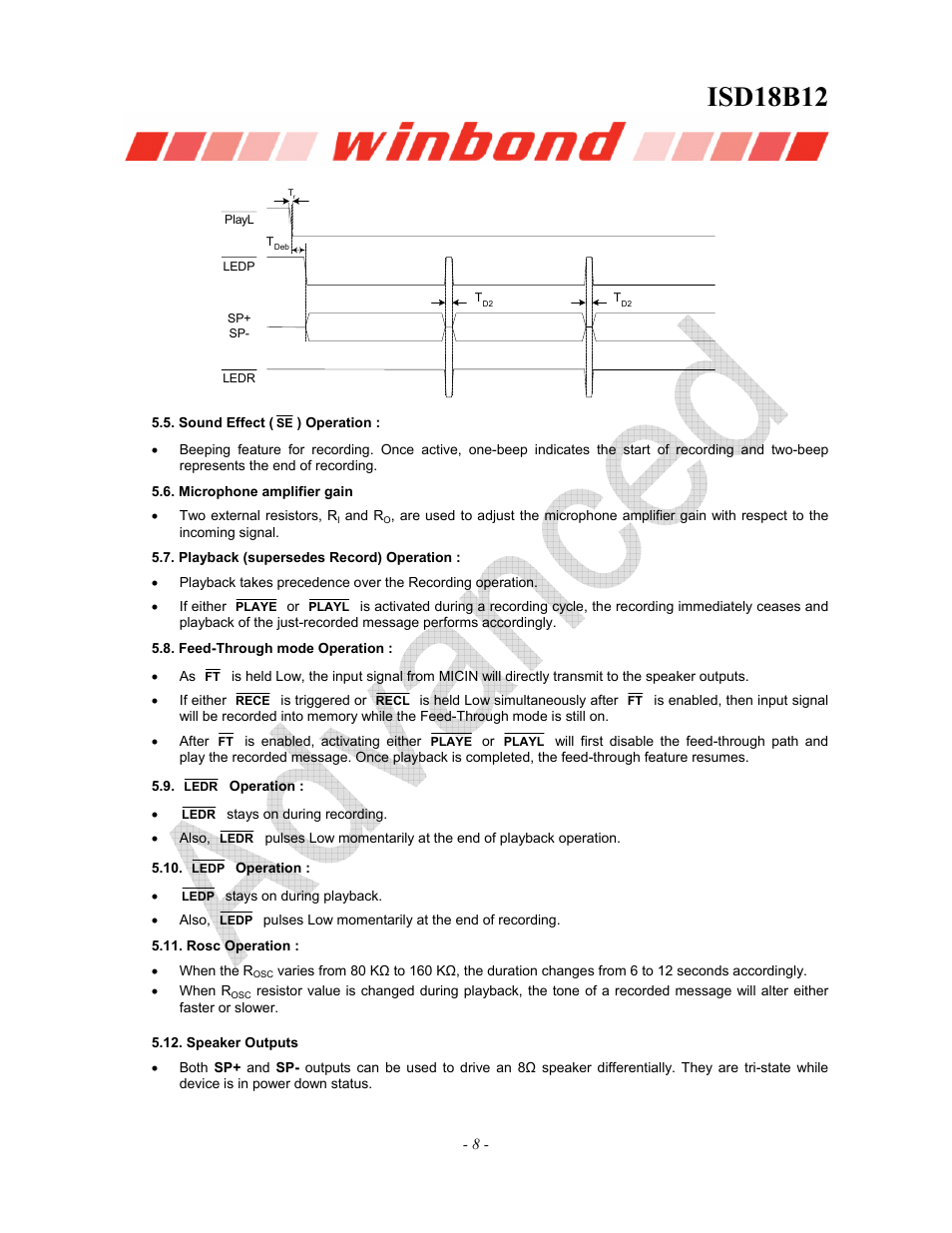 Isd18b12 | Rainbow Electronics ISD18B12 User Manual | Page 8 / 19