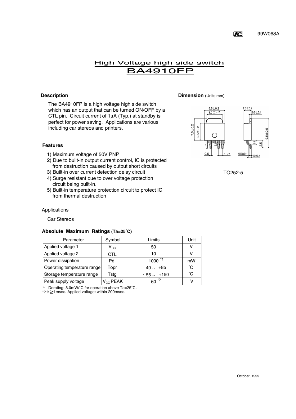 Rainbow Electronics BA4910FP User Manual | 2 pages
