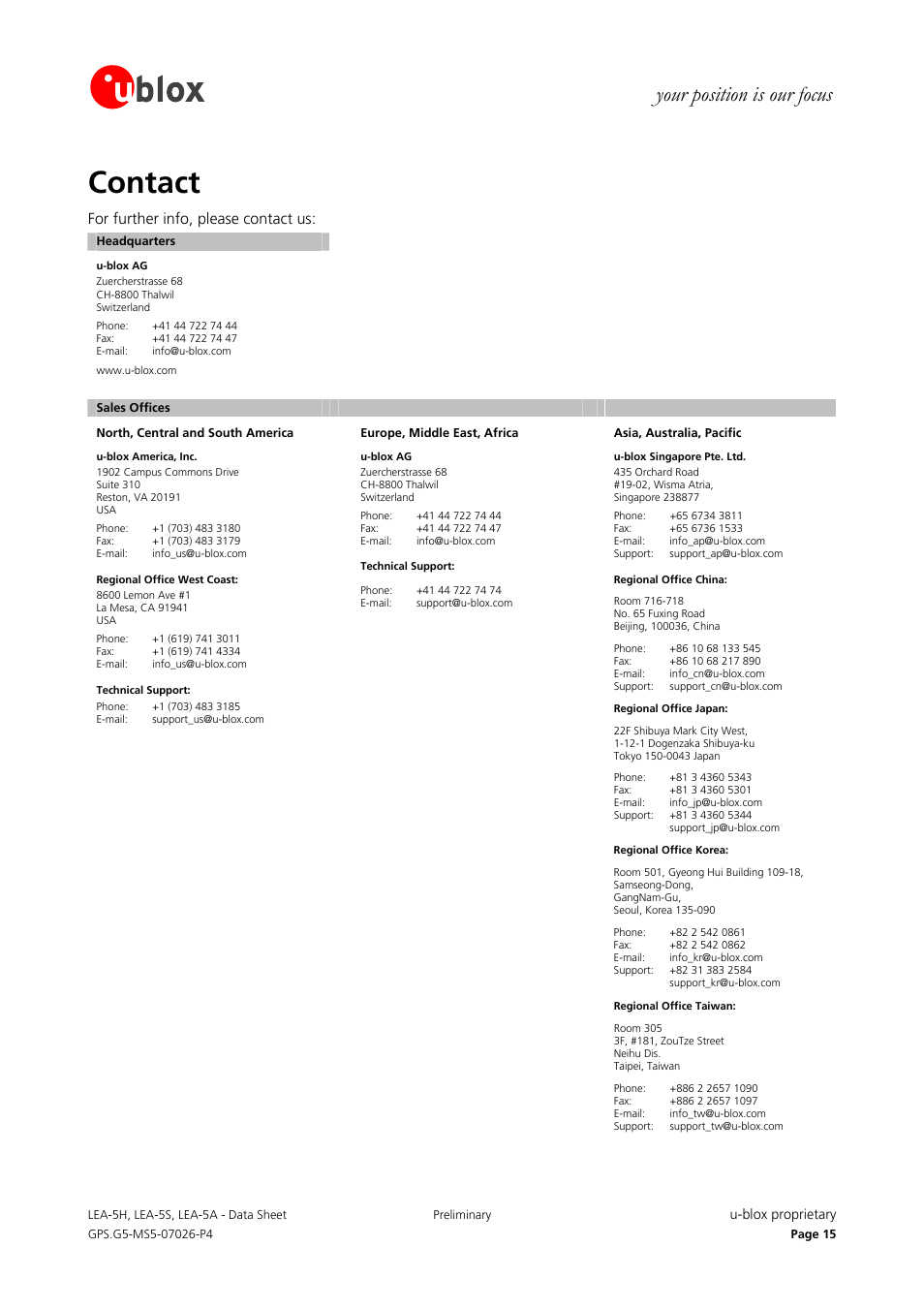 Contact, Your position is our focus, For further info, please contact us | Rainbow Electronics DAB-GPS-C01 User Manual | Page 15 / 15