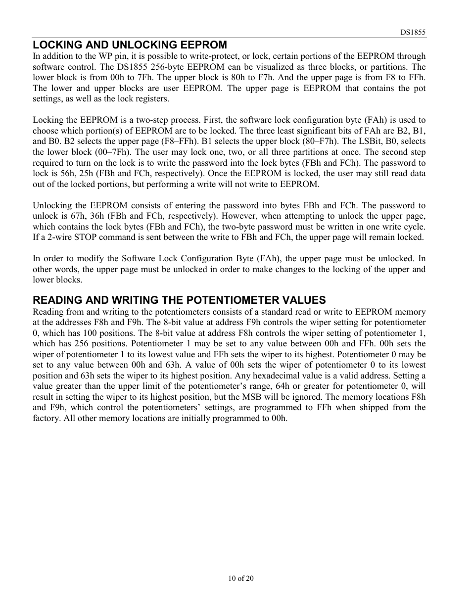 Rainbow Electronics DS1855 User Manual | Page 10 / 20