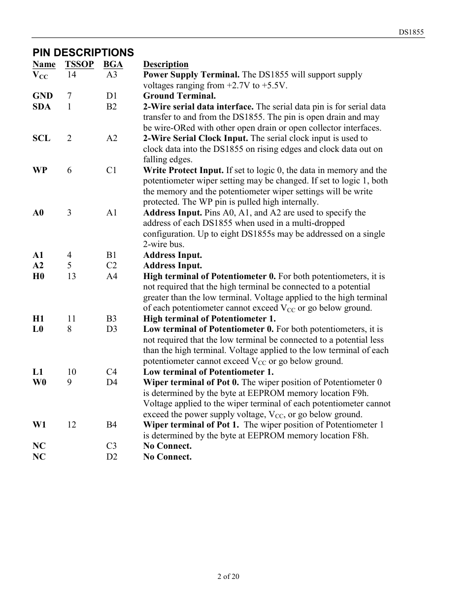 Rainbow Electronics DS1855 User Manual | Page 2 / 20