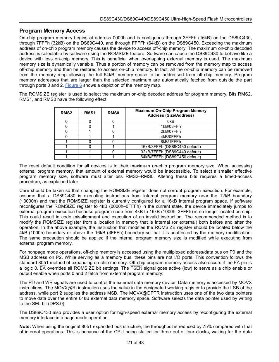 Rainbow Electronics DS89C450 User Manual | Page 21 / 48