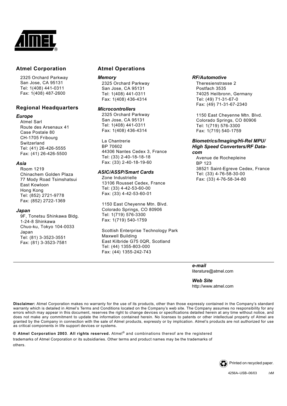 Rainbow Electronics AT89C5132 User Manual | Page 31 / 31
