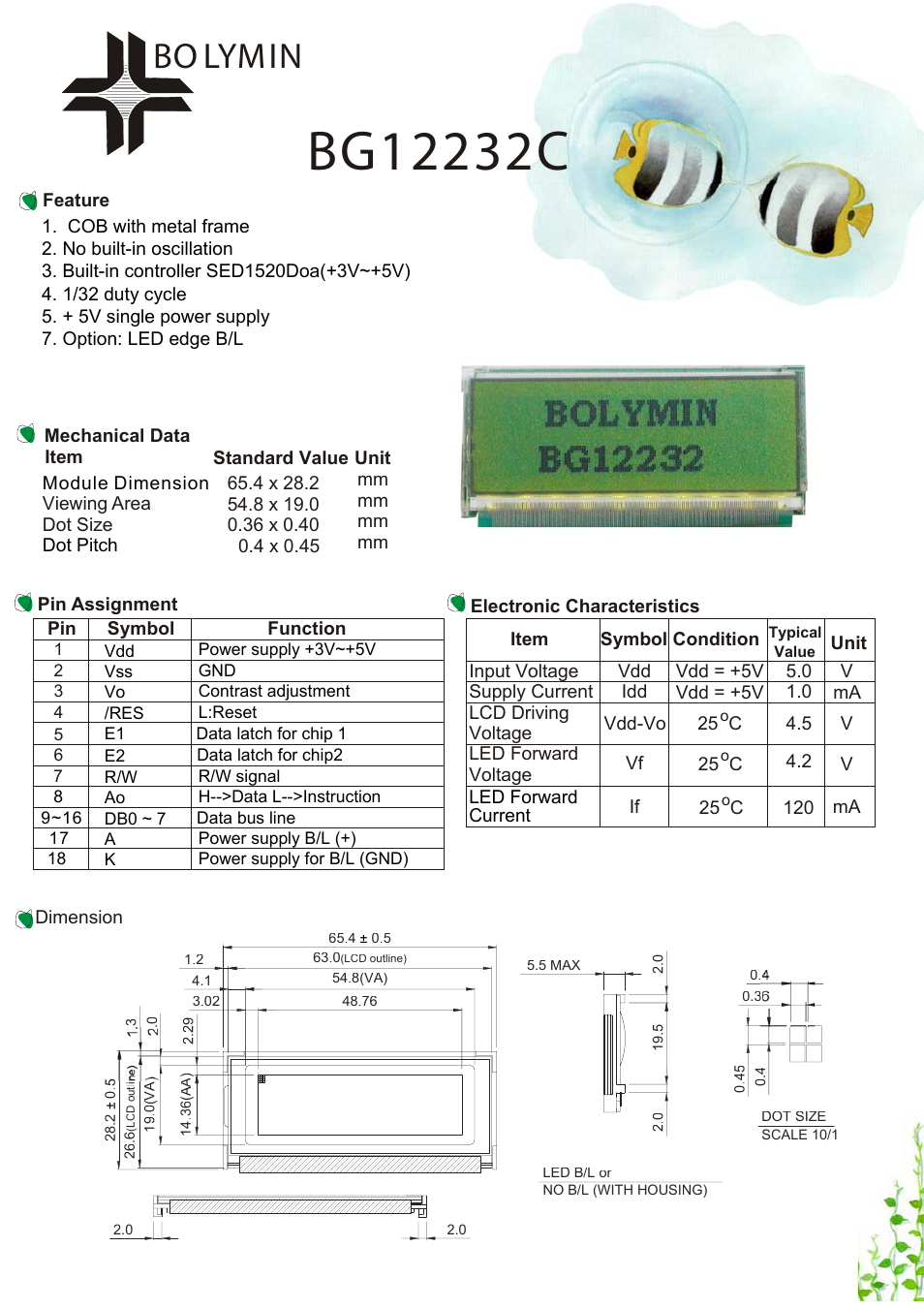 Rainbow Electronics BG12232C User Manual | 1 page
