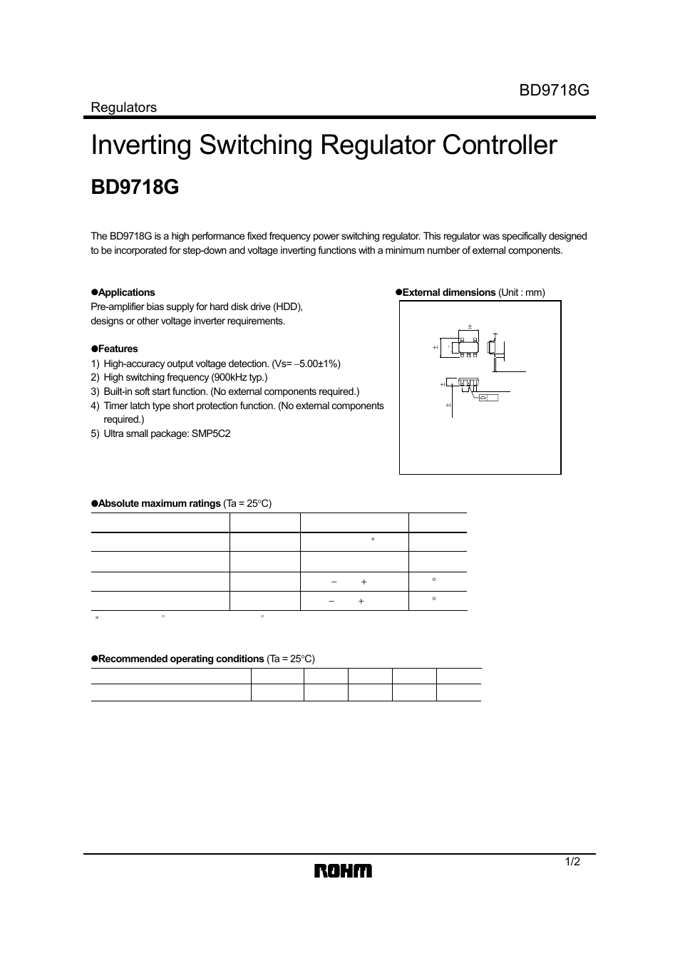 Rainbow Electronics BD9718G User Manual | 3 pages