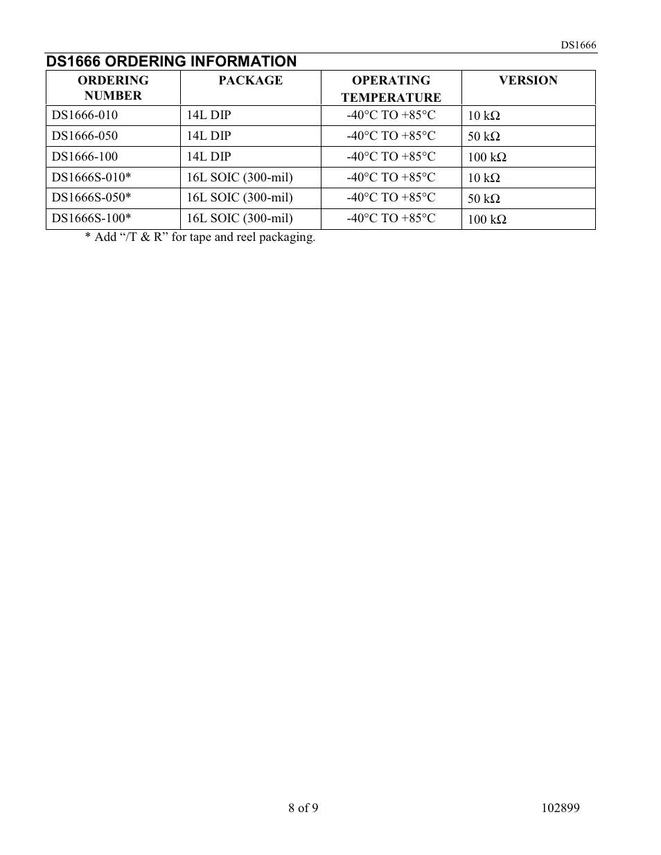 Rainbow Electronics DS1666S User Manual | Page 8 / 9