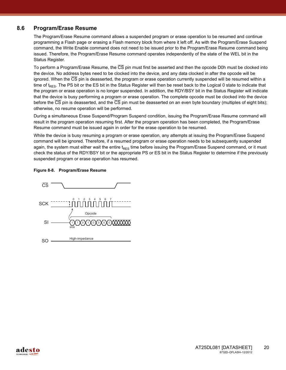 6 program/erase resume | Rainbow Electronics AT25DL081 User Manual | Page 20 / 58