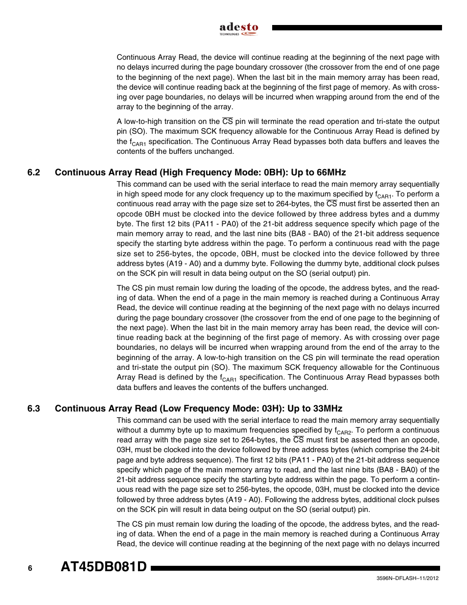 Rainbow Electronics AT45DB081D User Manual | Page 6 / 53