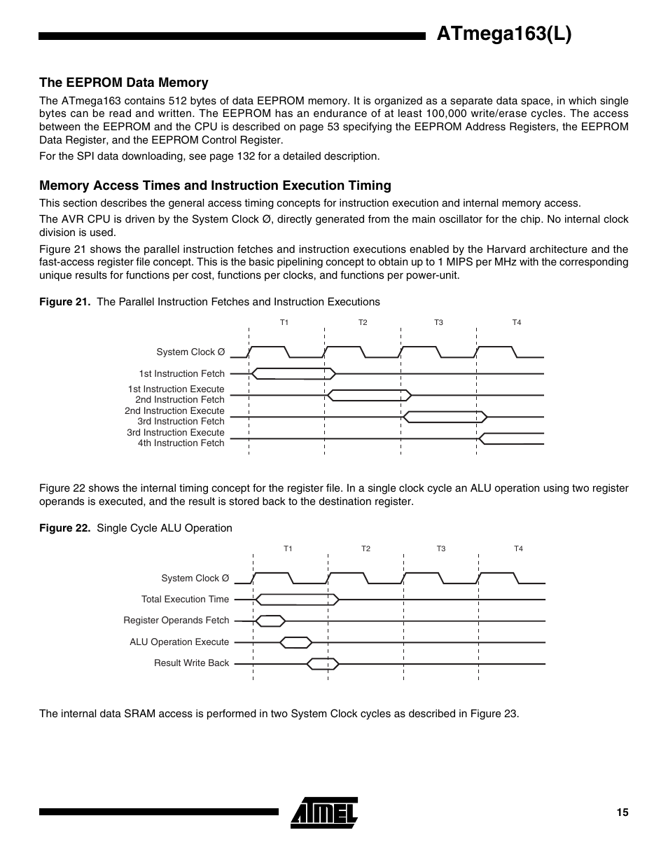 The eeprom data memory, Atmega163(l) | Rainbow Electronics ATmega163L User Manual | Page 15 / 156