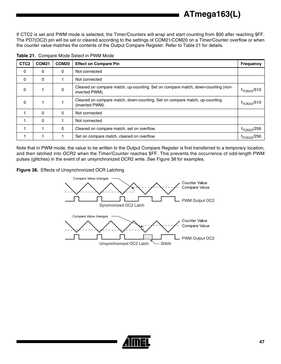 Atmega163(l) | Rainbow Electronics ATmega163L User Manual | Page 47 / 156
