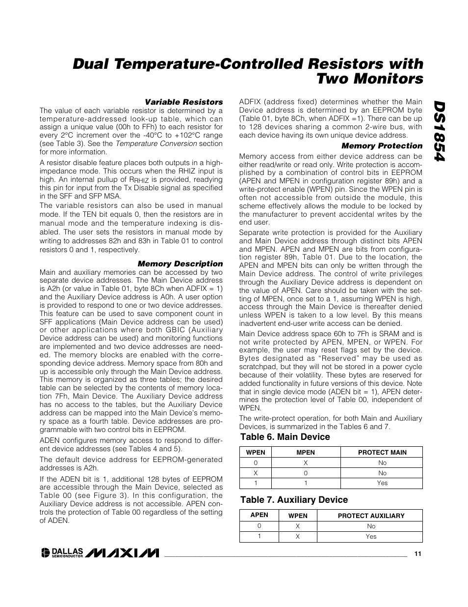Rainbow Electronics DS1854 User Manual | Page 11 / 22